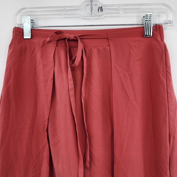 HALARA Breezeful Tie Front 2 In 1 Flowy Maxi Skirt Flame Red Size Small NWT - Picture 5 of 9